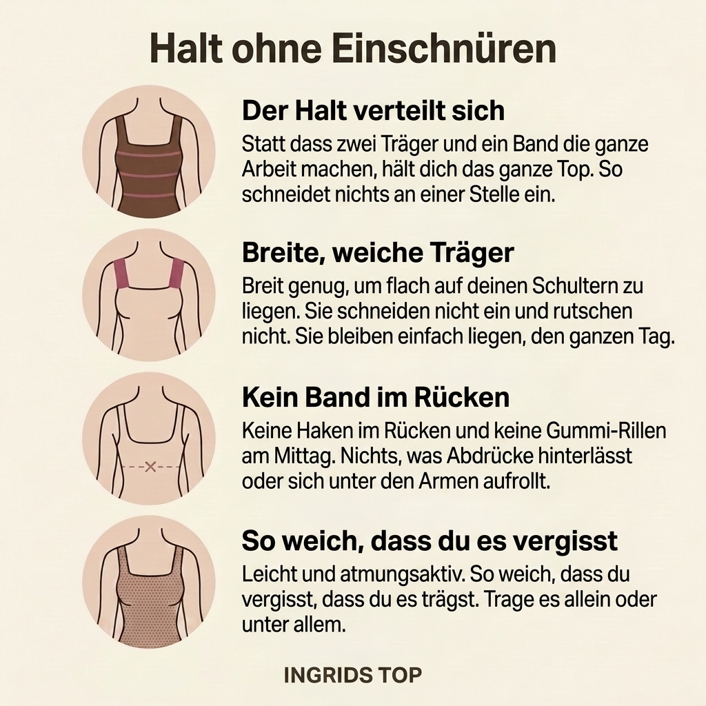 Ingrids Top – Formstützendes Komfort-Top mit eingebautem BH