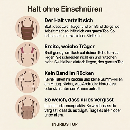 Ingrids Top – Formstützendes Komfort-Top mit eingebautem BH